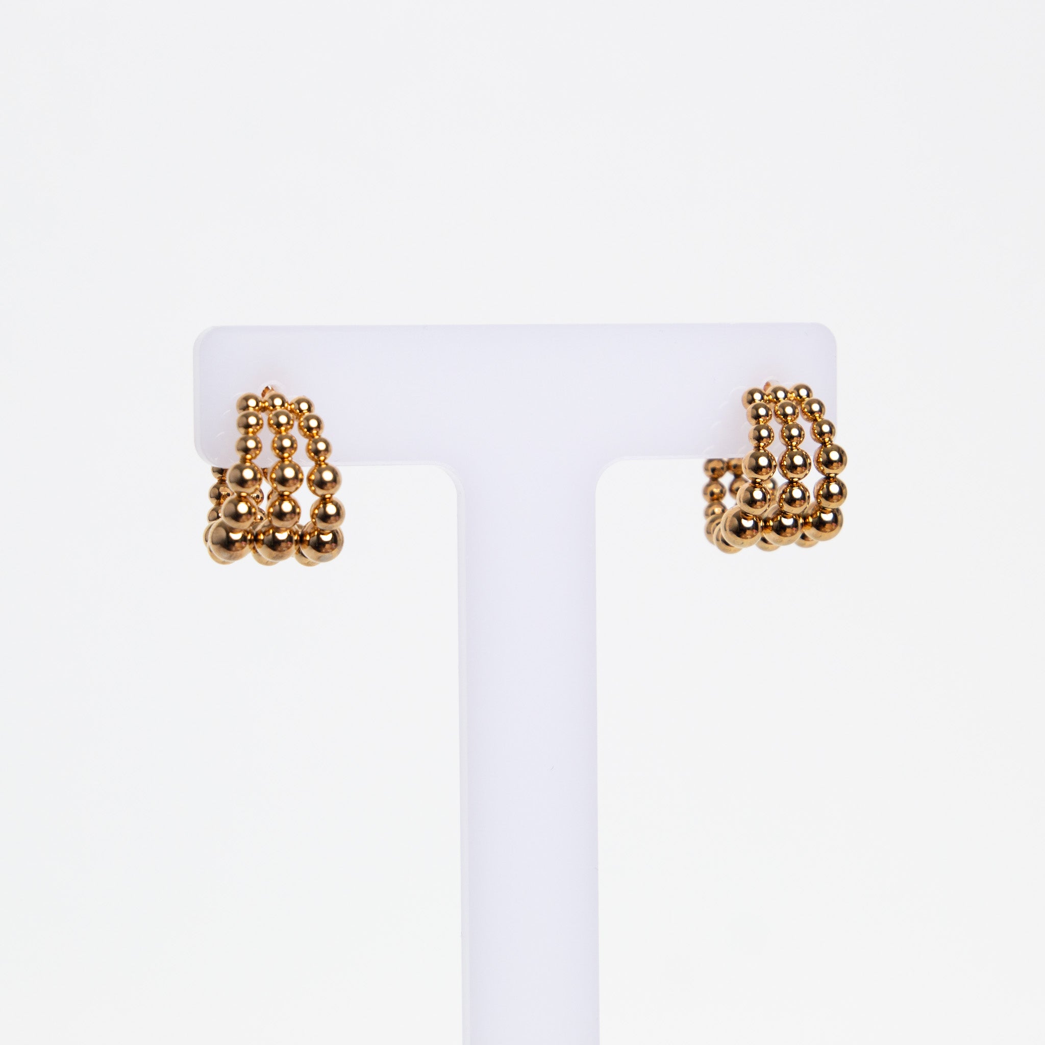 Gold Pearls hoops