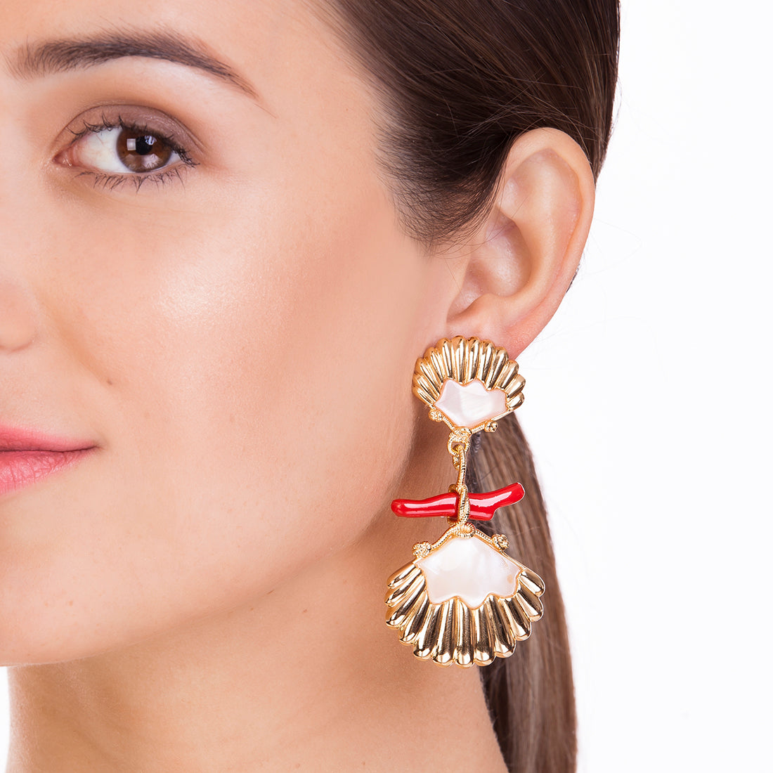 MARIA DOLORES - Marea Double Conch Earrings